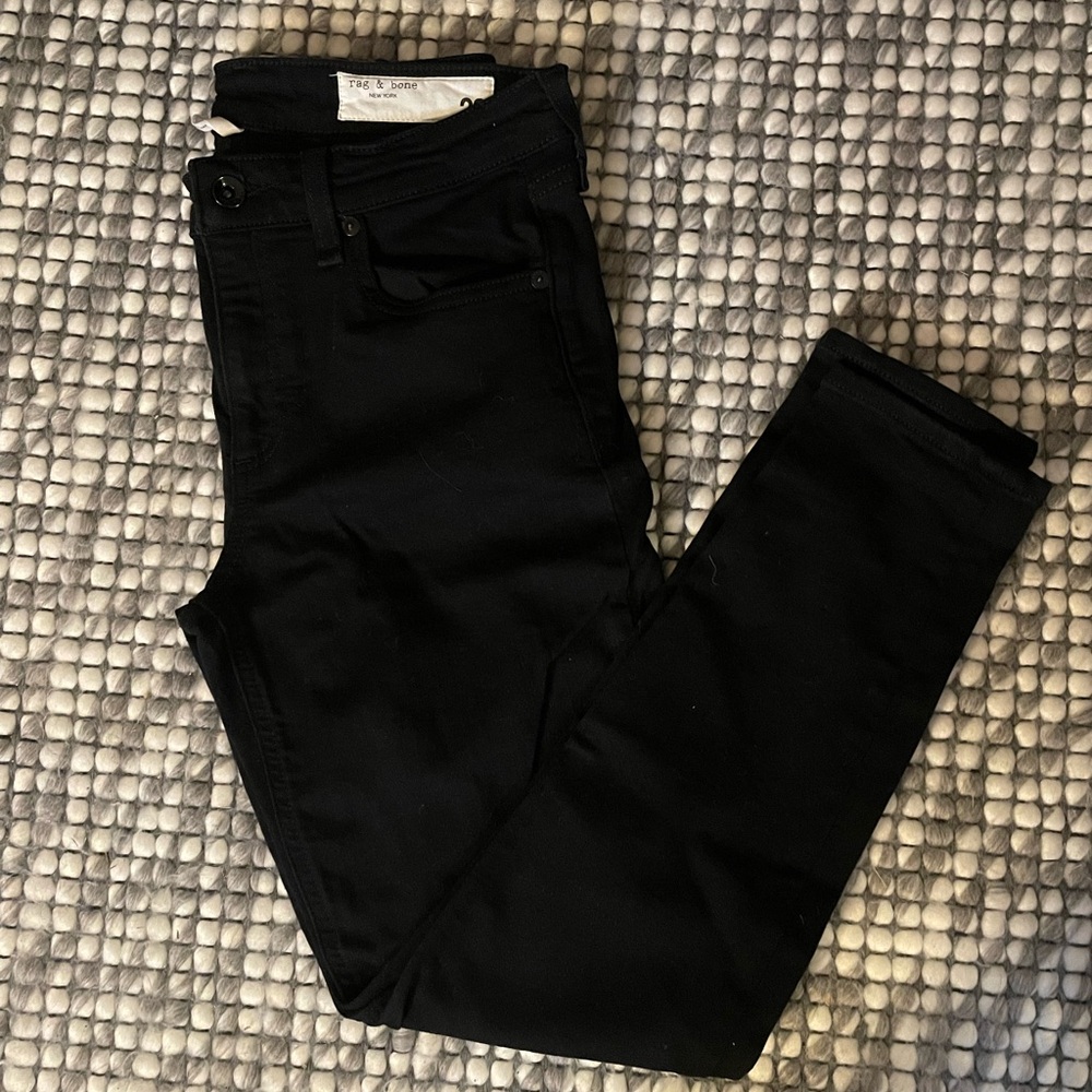 Rag & Bone black Cate mid-rise ankle skinny 28
